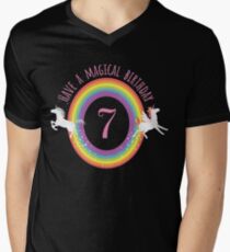 Unicorn Have A Magical 7th Birthday - Gift For 7 Year Old Girl For 7th Birthday Girl Men's V-Neck T-Shirt