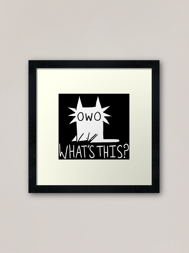 Alternate view of Gay OWO Cat (white text) Framed Art Print