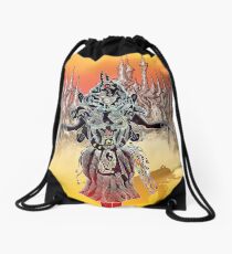 Yellow Desert Drawstring Bag