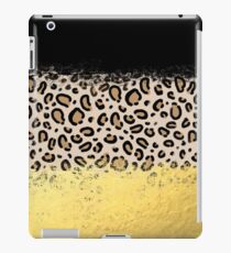 Wilder - schwarzer Goldfolien-Cheetahdrucktier-Musterfleck punktiert mutigen modernen Entwurfsscheinfunkeln iPad-Hülle & Klebefolie