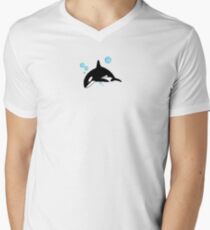 Pixelart Orca Men's V-Neck T-Shirt