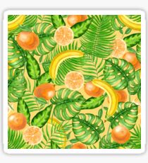 Tangerines, bananas and tropical leaves Sticker