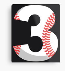 Number 3 Baseball #3 Metal Print