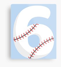 Number 6 Baseball #6 Metal Print
