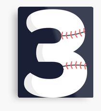 Number 3 Baseball #3 Metal Print