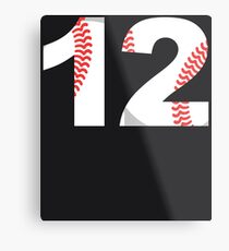 Number 12 Baseball Softball #12 Metal Print