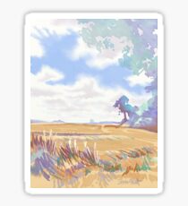 Hayfield on a Sunny Day Sticker