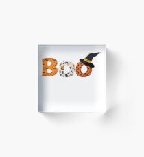 Halloween Boo Fledermaus Spinne Acrylblock