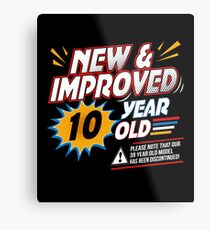 Funny 10th Retro Birthday 10 Yr Old Comical Cartoon Metal Print