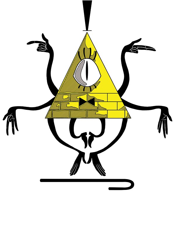 Space Triangle Bill Cipher Yellow Stickers By