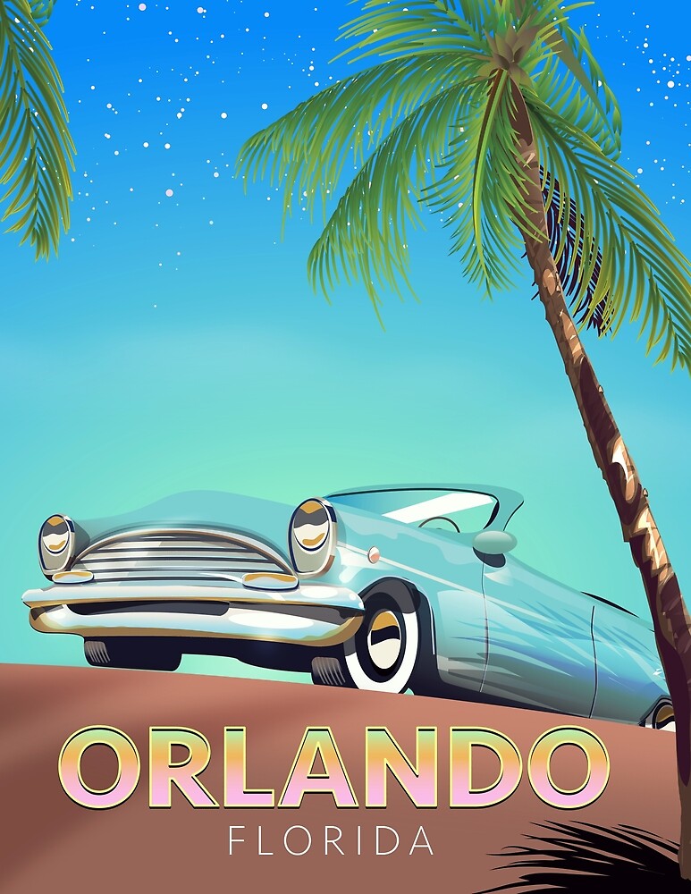 "Orlando Florida vintage travel poster." by vectorwebstore Redbubble