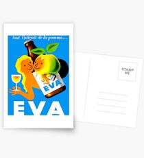 EVA ; Vintage Apple Juice Advertising Print Postcards