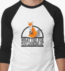 Low Poly Animals - What The Fox You Looking At Men's Baseball ¾ T-Shirt