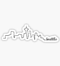 Seattle Skyline Sketch Calligraphy Sticker