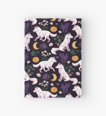 Weißes Wolf Blumenmuster Notizbuch