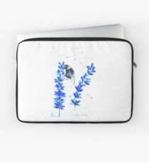 Bumble bee and blue flowers Laptop Sleeve