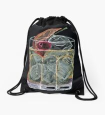 Icey Old Fashion Cocktail - Bar Clock Drawstring Bag