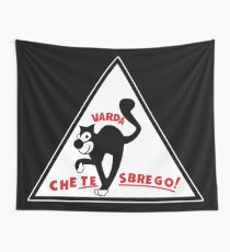 162ª Squadriglia, 161ºGruppo, "varda che te sbrego!" (Pay attention... I'll scratch you!) - White Clean Style Wall Tapestry
