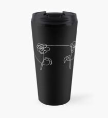 BTS liebe dich Blumen weiß Thermobecher
