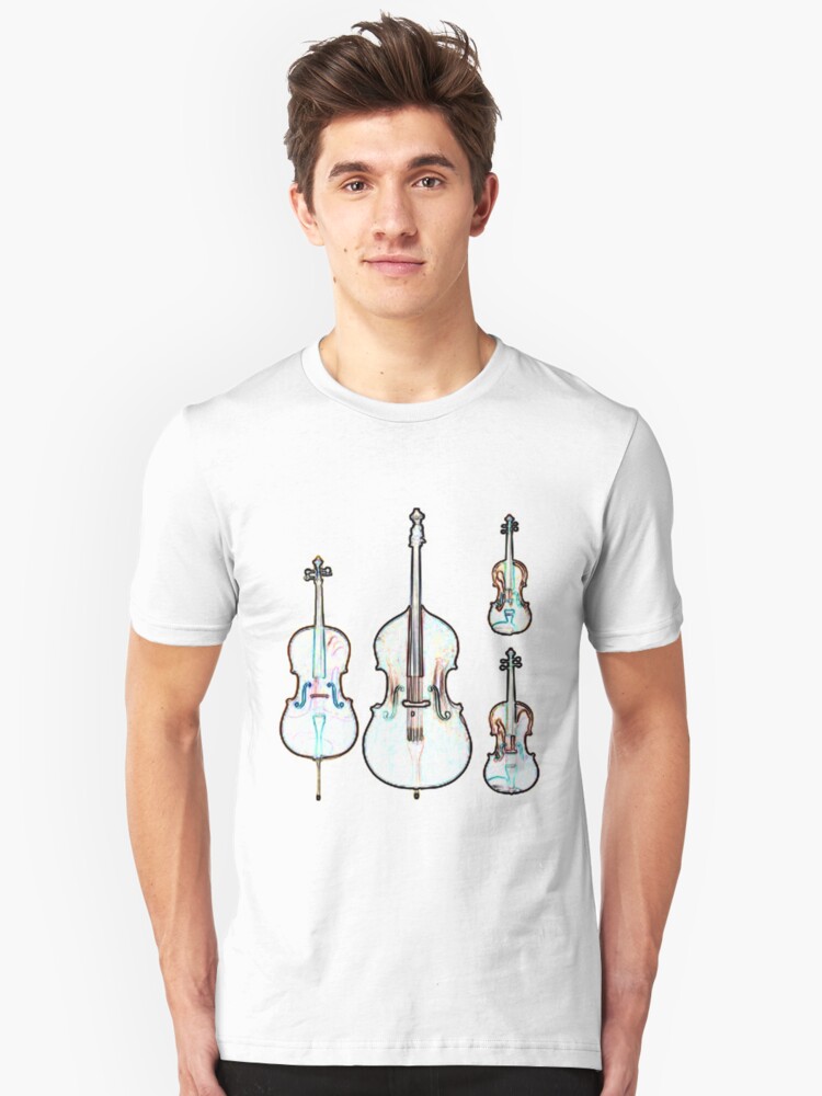Alternate view of The Four Strings - Violin, Viola, Cello, Bass Slim Fit T-Shirt