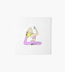 Blonde Yogi in Purple Yoga Pants Art Board