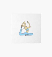 White-Haired Yogi with Blue Yoga Pants Art Board
