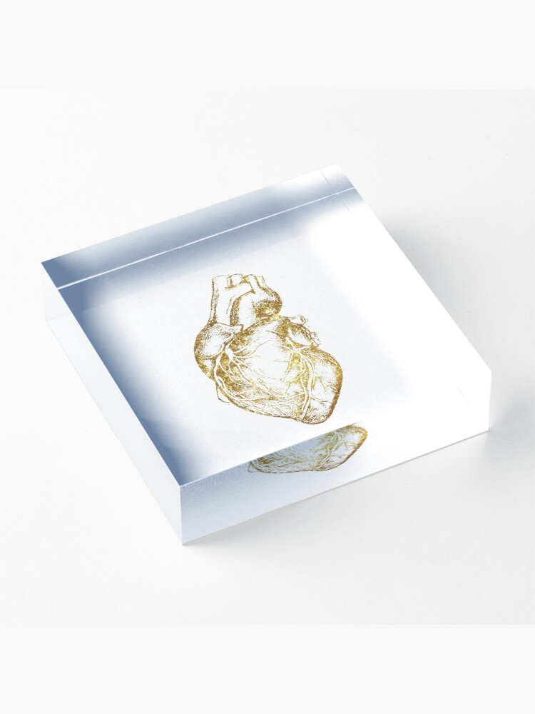 Alternate view of Heart of Gold Acrylic Block