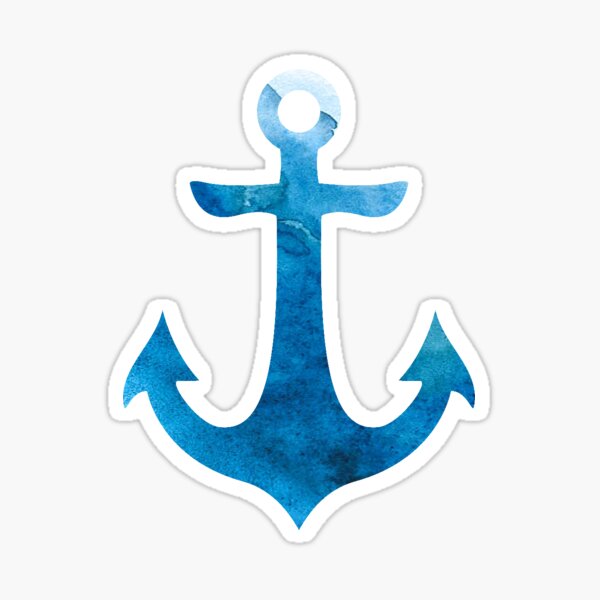 Ocean Blue Anchor Sticker