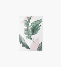 Palm leaves green and pink Art Board