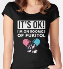 It's Ok I'm On 500mgs Of Fukitol Funny Unicorn T-shirt Women's Fitted Scoop T-Shirt