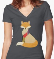Hello Red Fox Women's Fitted V-Neck T-Shirt
