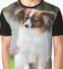 Outdoor portrait of a papillon purebreed dog Graphic T-Shirt