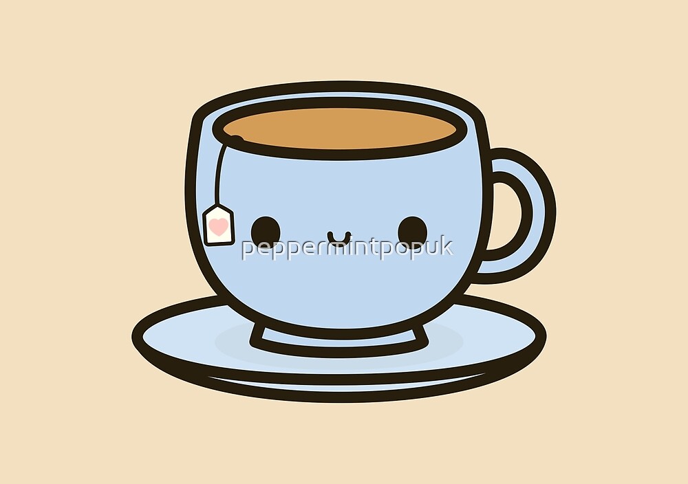 "Cute cup of tea" by peppermintpopuk | Redbubble