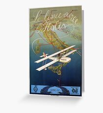 Vintage 1920s island plane shuttle Italian travel Greeting Card