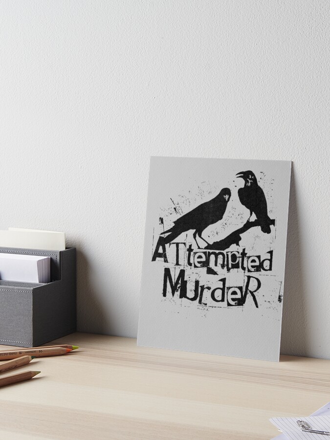 Attempted Murder Crows Collective Noun Pun For Halloween Art