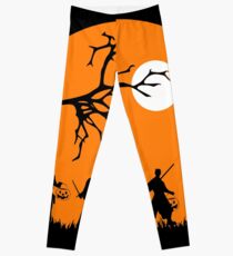 Halloween Pumpkin Moon Scary Leggings