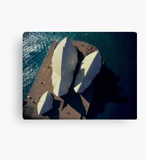 Sydney Opera House from helicopter, aerial, directly above Canvas Print
