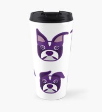Boston Terrier Various Ears Purple Heads Travel Mug