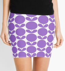 Mid Century Modern Circle Flowers - Lavender Purple Mini Skirt