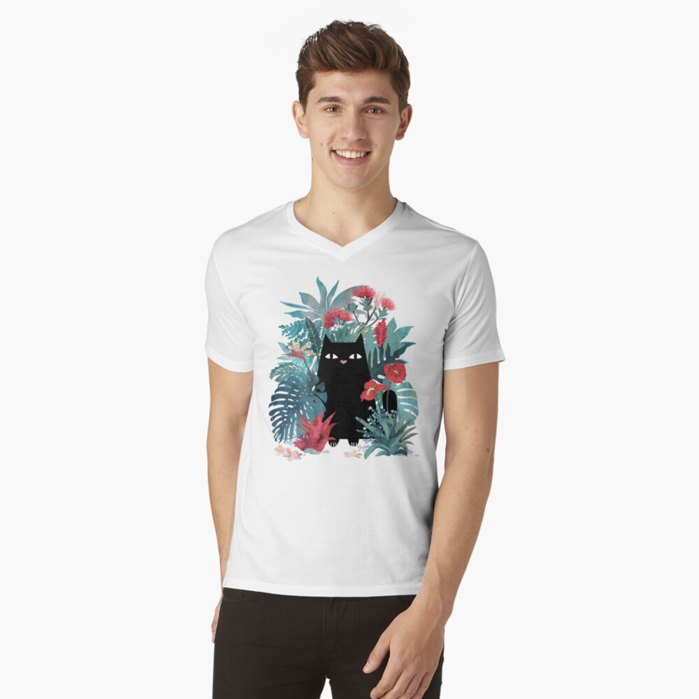 Popoki T-Shirt mit V-Ausschnitt