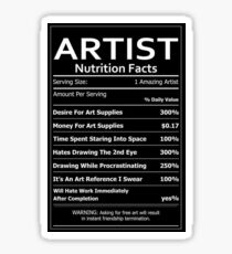 ARTIST Nutrition Facts Sticker