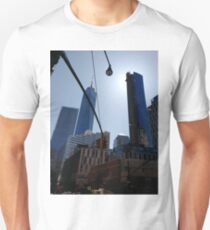 #Building, #Skyscraper, #New #York, #Manhattan, #Street, #Pedestrians, #Cars, #Towers, #NewYork, #NewYorkCity Unisex T-Shirt