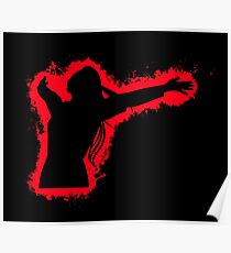 Feel free joy red and black silhouette Poster