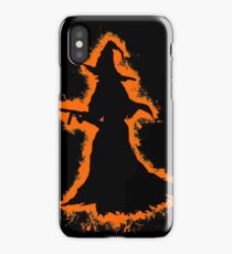 Evil halloween orange and black silhouette iPhone Case
