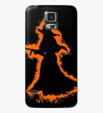 Evil halloween orange and black silhouette Case/Skin for Samsung Galaxy