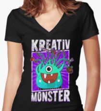 Creative Monster - Crazy Craft Fan Women's Fitted V-Neck T-Shirt
