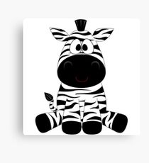 Cute Baby Zebra Cartoon Character Canvas Print