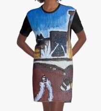 Brisbane River - A Cityscape Graphic T-Shirt Dress