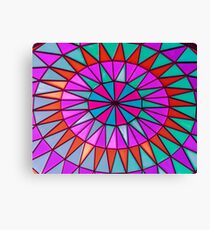 Bright and Colorful Stained Glass Window Mandala for Peace and Happiness Canvas Print