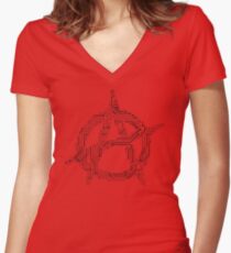 Anarchy A Circuit Board Women's Fitted V-Neck T-Shirt